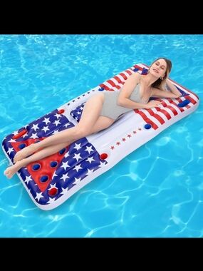Sloosh Inflatable Pool Lounge Floating Pong Floats 6x3 Ft for Adults Party